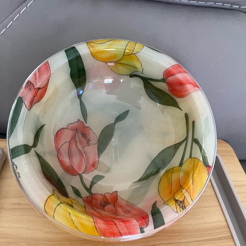 Floral light bowl pair - Picture 3 of 6